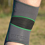 Наколінник MadMax MFA-294 Zahoprene Knee Support Dark Grey/Green (1шт.) XL, фото 10