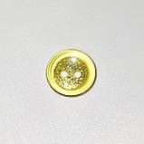 Гудзик прозорий з блиском жовтий прошивний13мм, фото 2