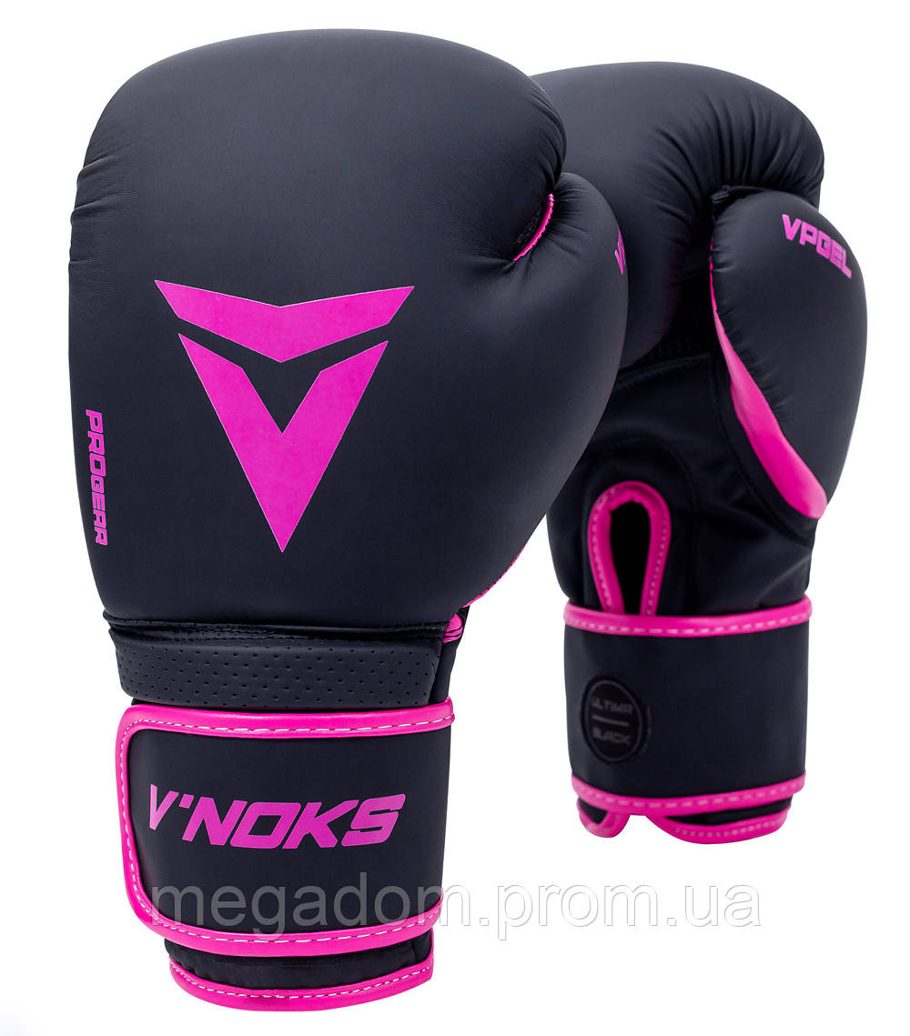 Боксерські рукавиці V`Noks Ultima Black Fuxia 10 ун., фото 1