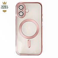 Чохол на Айфон 16 силіконовий Сріблястий / MagSafe case for iPhone 16 Рожевий