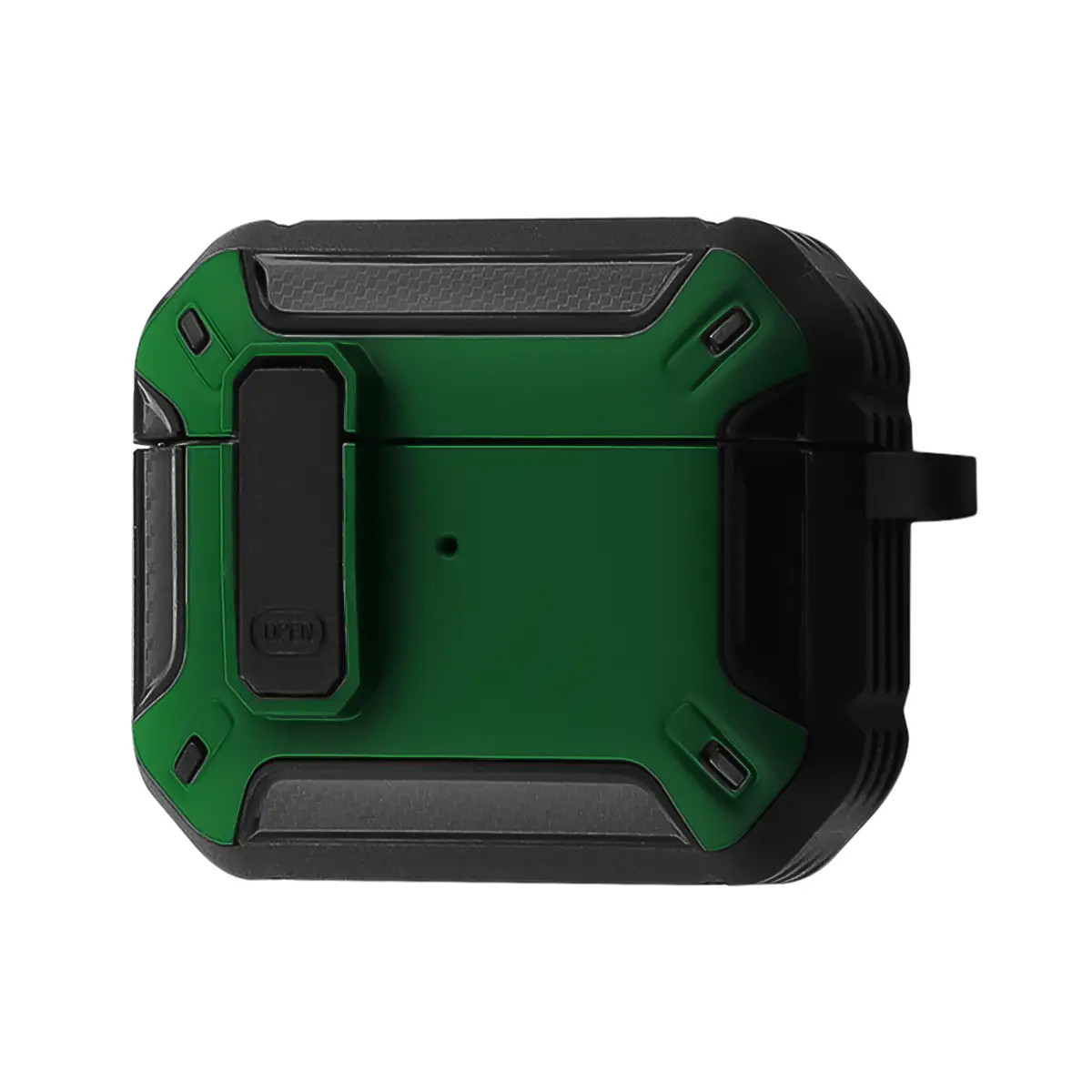 Протиударний чохол накладка Defender Case для Apple Airpods 4 Green Black (Зелений + Чорний)