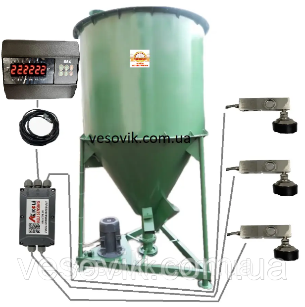 Ваги до 1000кг ZEMIC MB6 (А6) для кормозмішувача (комплект обладнання) на 3 датч., фото 1