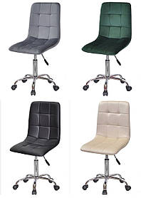 Стілець робочий із регулюванням висоти Tom CH-Office D-530, на хромованій хрестовині з колесами Ø530 мм