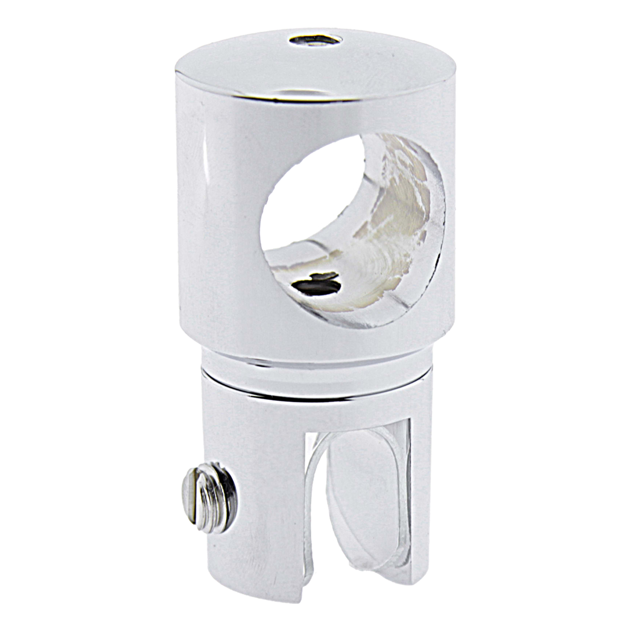 Конектор до труби 19 мм труба-Скло прохідний хром (КН08 ЦП)