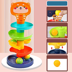 Розвиваюча гра для малюків L 226 Спуск, 3 кульки-брязкальця, серпантин Песик Коргі