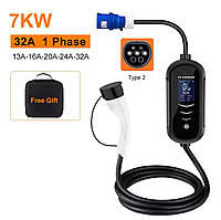 Зарядний пристрій Ipengen 32A, 7 кВт для електромобілів Type 2 IEC 62196-2, 1-фазний