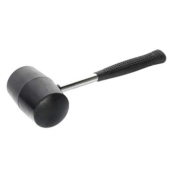 Киянка гумова 225гр d40мм чорний з металевою ручкою СИЛА