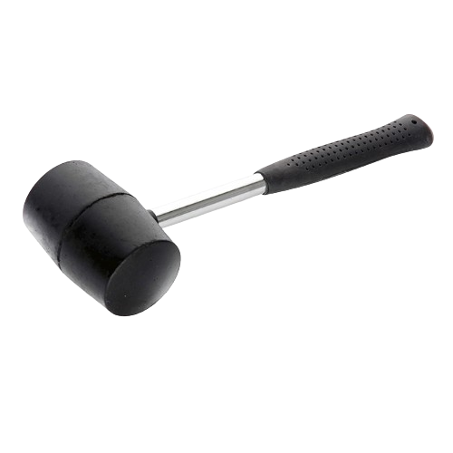 Киянка гумова 340гр d55мм чорний з металевою ручкою СИЛА, фото 1