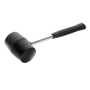 Киянка гумова 450гр d65мм чорний з металевою ручкою СИЛА