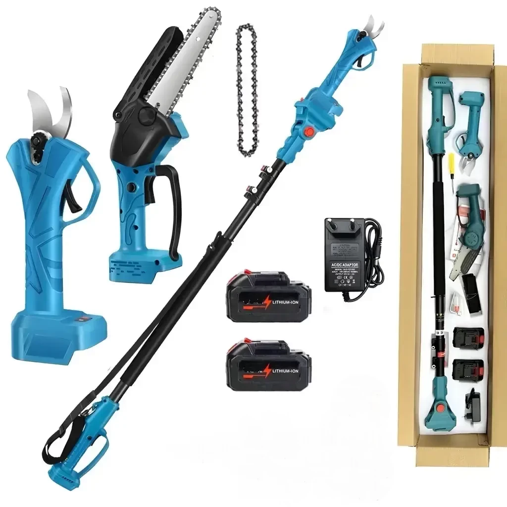 Набір макіту 3в1, пила Makita 155Z, шина 15 см + секатор + штанга телескоп 2 м — висоторіз.