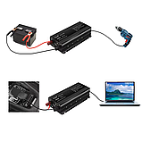 Інвертор Foval 1300w/2600w 12-220v pure sine чистий синус, перетворювач напруги 12в 220в, фото 3