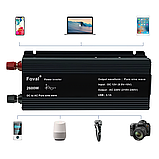 Інвертор Foval 1300w/2600w 12-220v pure sine чистий синус, перетворювач напруги 12в 220в, фото 5