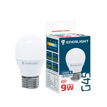 Лампа G45 9W E27 4100К 175-275V LED Enerlight