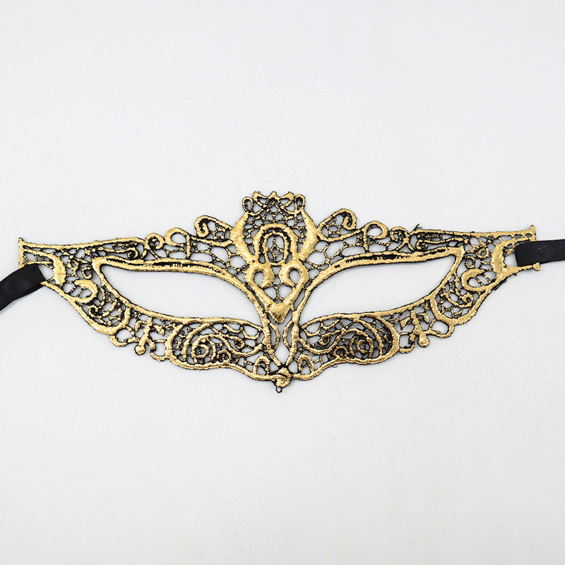 Венеціанська маска ажурна one size золотистий, фото 1