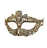 Венеціанська маска ажурна one size золотистий, фото 2