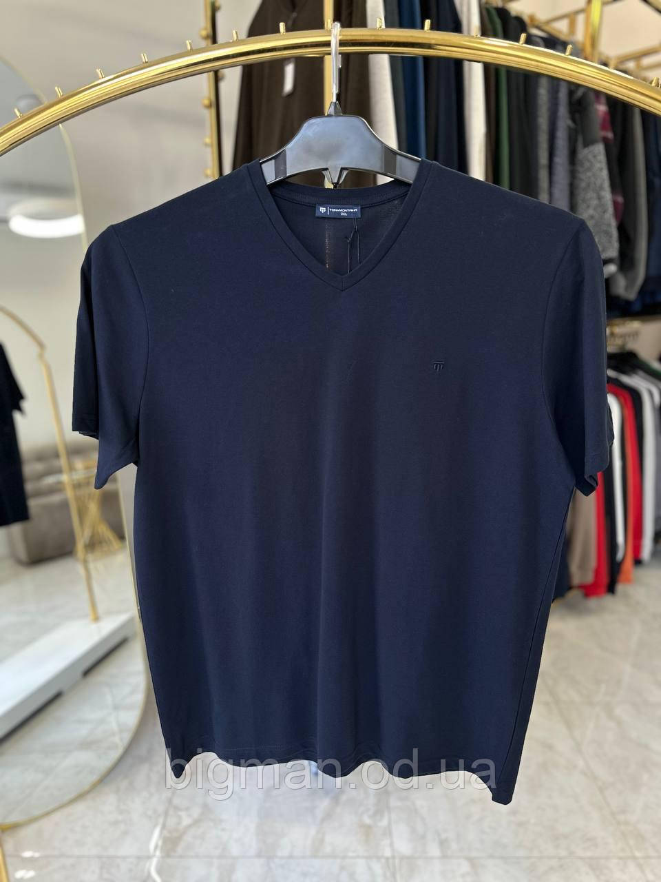 Чоловіча футболка МИС лакоста Tony Montana 3604 Туреччина (батал) 3-7XL т-синя