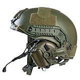 Шолом тактичний NTS (USA) NIJ IIIA з навушниками EARMOR M32H з мікрофоном та чебурашки, фото 2