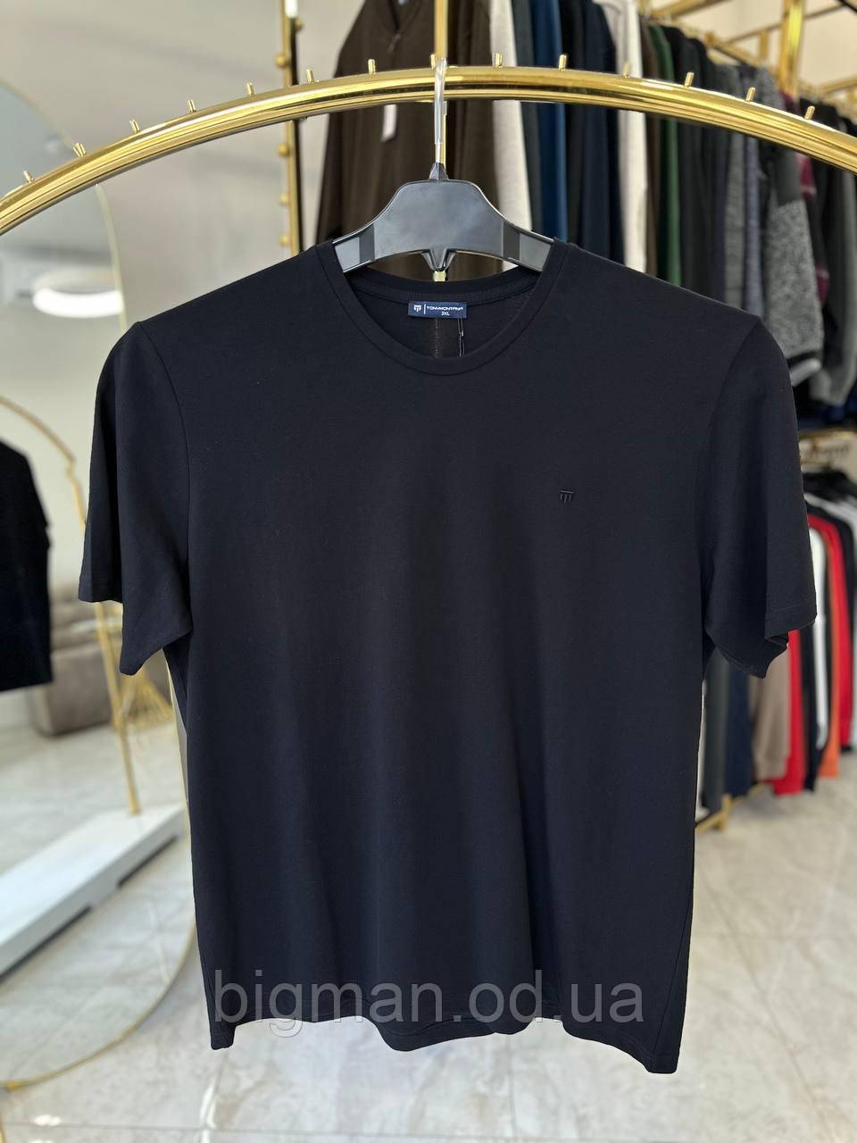Чоловіча футболка лакоста Tony Montana 6102 (батал) 3-7XL чорна