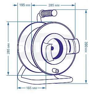 SV-252 Подовжувач SVITTEX на котушці з виносною розеткою 80м 2*1.5мм помаранчевий 16А 3680Вт, фото 3
