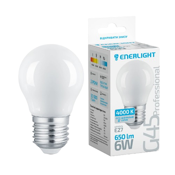 Лампа G45 6W E27 4000К LED Professional Enerlight