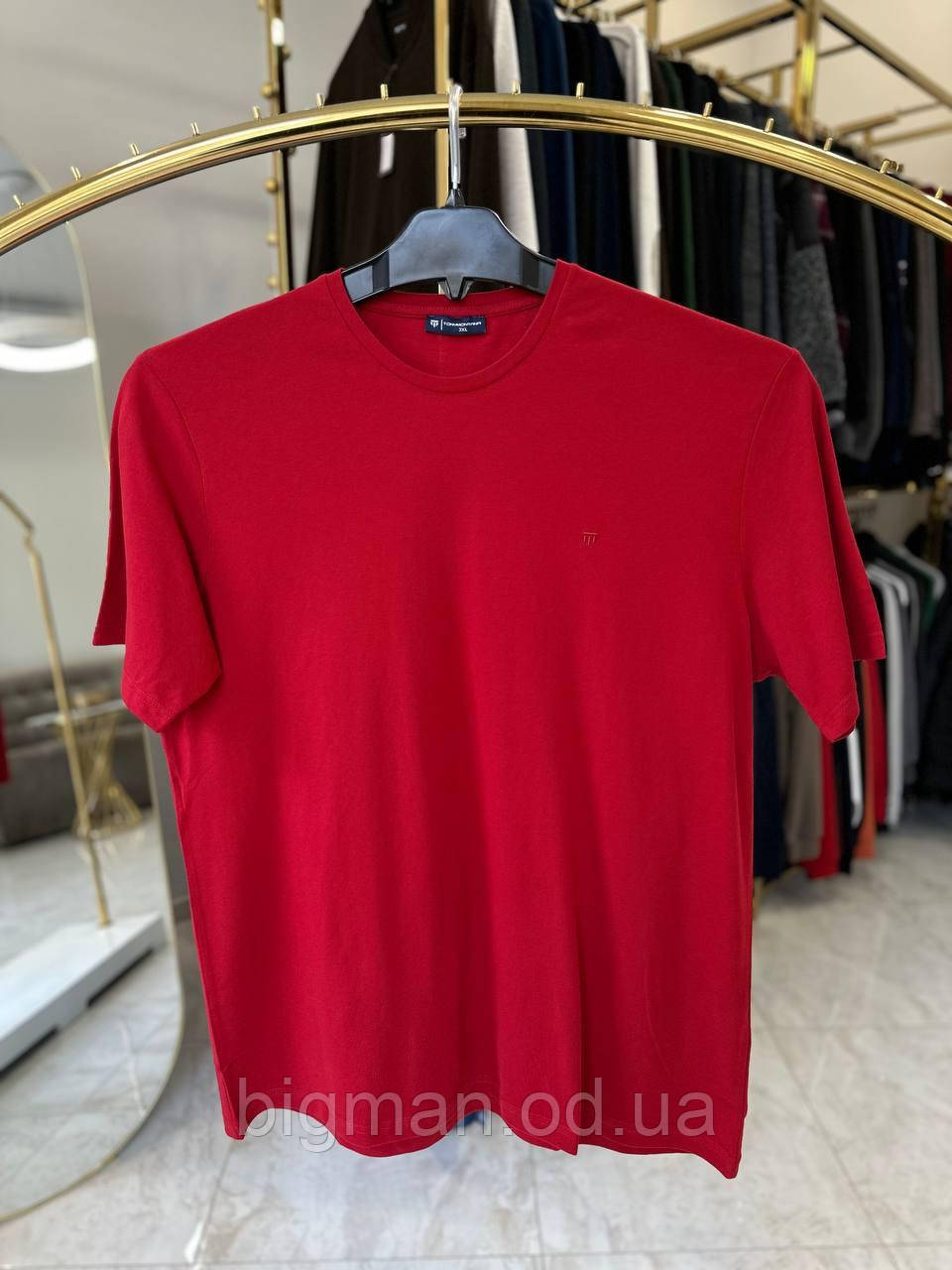 Чоловіча футболка лакоста Tony Montana 6102 (батал) 3-7XL червона