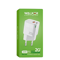 Зарядний пристрій мережевий USB/Type-C QC+PD 20W білий WALKER WH-42, фото 2