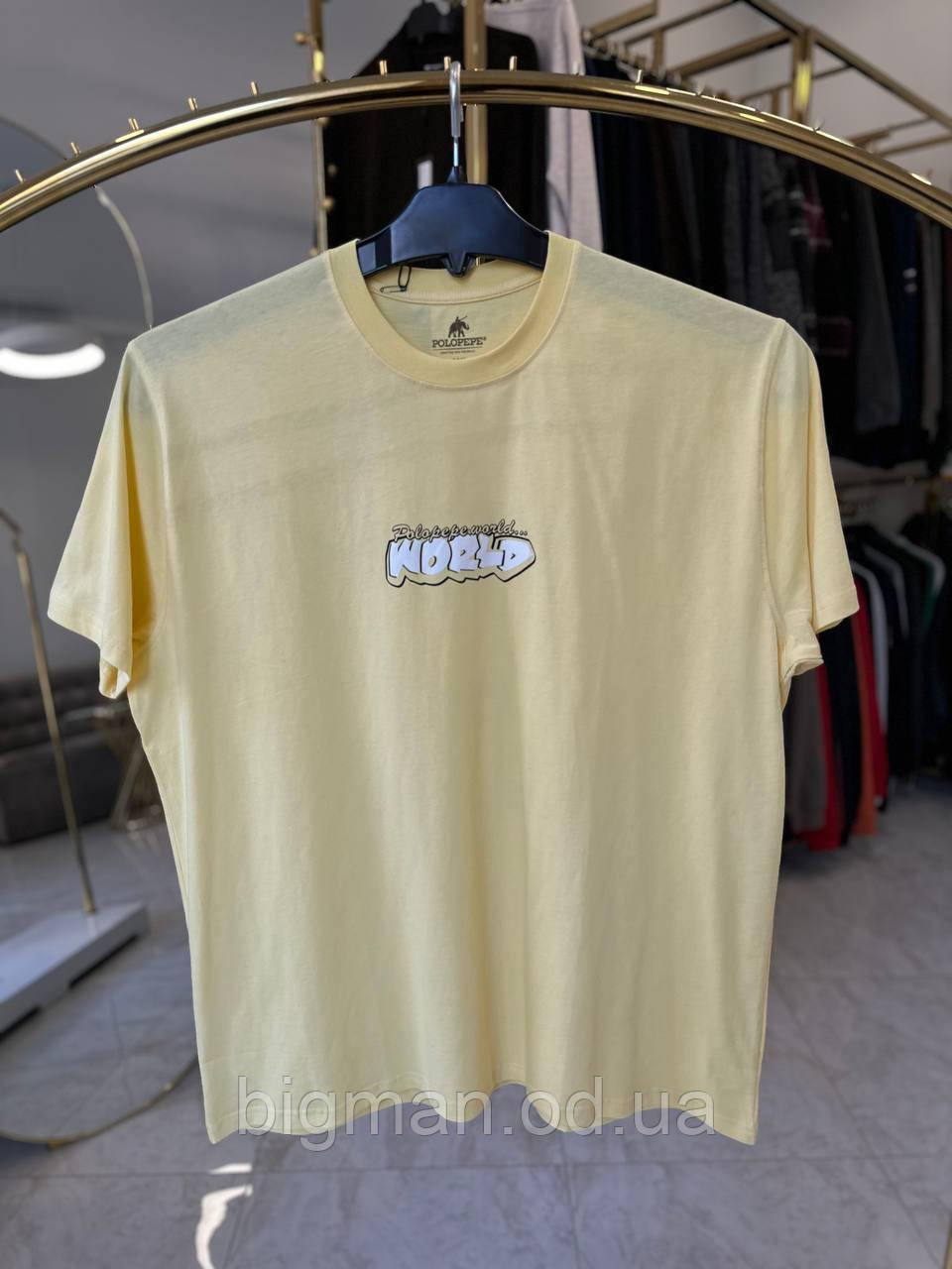 Чоловіча футболка WORLD 2108 (батал) 3-6XL жовта