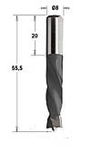 Свердло присадкове для глухих отворів, D = 8 мм;  L = 55,5 мм; Хвостовик = 8 мм