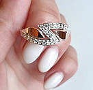 Срібна каблучка з золотими пластинами, фото 3