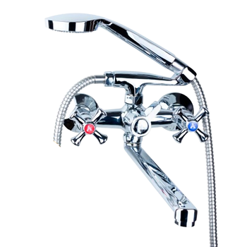 Змішувач PL 1/2" для ванної гусак прямий 350мм дивертор вбудований картрідж Aquatica