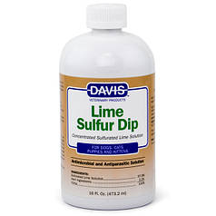 Засіб для собак і котів Davis Lime Sulfur Dip з антимікробною і антипаразитарною дією, концентрат 473 мл