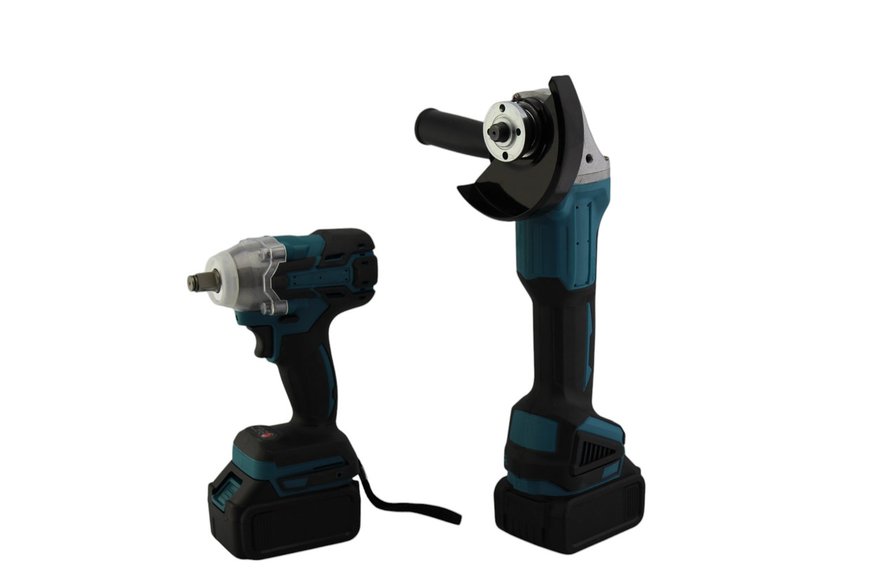 Набір інструментів 2 в 1 9714, кутова шліфувальна машина, гайковерт, фото 1