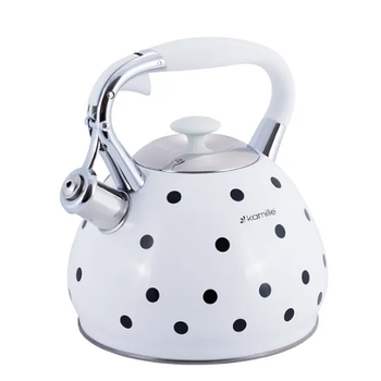 Чайник 3л нержавіюча сталь зі свистком з ручкою "soft-touch" (білий,беж,кавовий) 0695WH KAMILLE