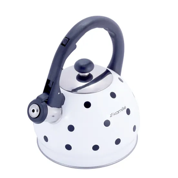 Чайник 2л нержавіюча сталь зі свистком з нейлоновою ручкою 1070WH KAMILLE