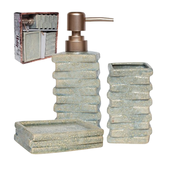 Набір для ванної кімнати 3в1 (мильниця, стакан, диспенсер) Атлантида 887-11-01  S&T