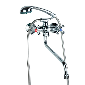 Змішувач PL 1/2" для ванної гусак вигнутий дивертор вбудований шаровий Aquatica