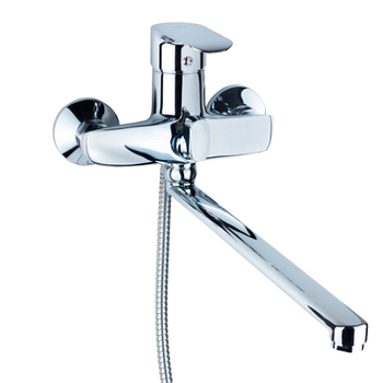 Змішувач KN d40мм для ванної гусак прямий 350мм дивертор вбудований картрідж Aquatica