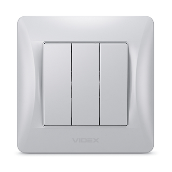 BINERA срібний шовк Вимикач внутрішній 3кл Videx