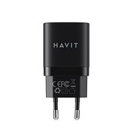 Зарядний пристрій мережевий USB/Type-C 30W чорний Havit HV-UC30 Black, фото 2