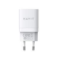 Зарядний пристрій мережевий USB/Type-C 30W білий Havit HV-UC30 White, фото 2