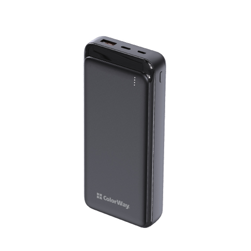 Павербанк 20000 mAh ColorWay CW-PB200LPG3BK-PD 20W QC+PD slim чорний