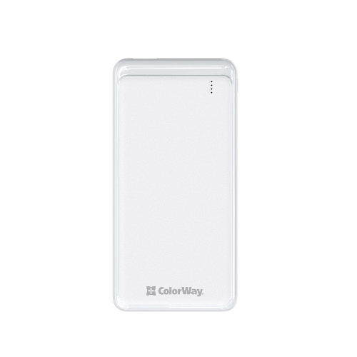 Павербанк 10000 mAh ColorWay CW-PB100LPF2WT slim білий, фото 1
