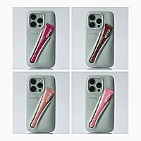 Силіконовий чохол Rhode у сірому кольорі на моделі айфонів 13,14,15,16 Pro, Max, Plus Iphone Grey case