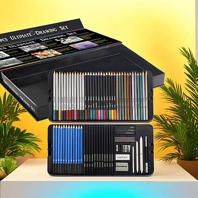 Художній набір для малювання 75 елементів для розвитку дитячої творчості кольорові олівці скетчбук