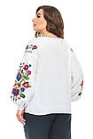 Вишиванка жіноча натуральний білий льон розмір від XS S M L XL, фото 2