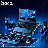 Куллер для Ноутбука Hoco Monnlight RGB notebook cooling holder DH20 |10RGB Mode, 7 level, 2USB| (6942007635943) black, фото 6