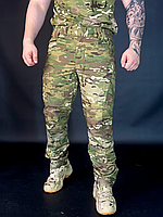 Військові літні чоловічі штани камуфляж мультикам із кишенями на липучках, Польові тактичні штани для зсу
