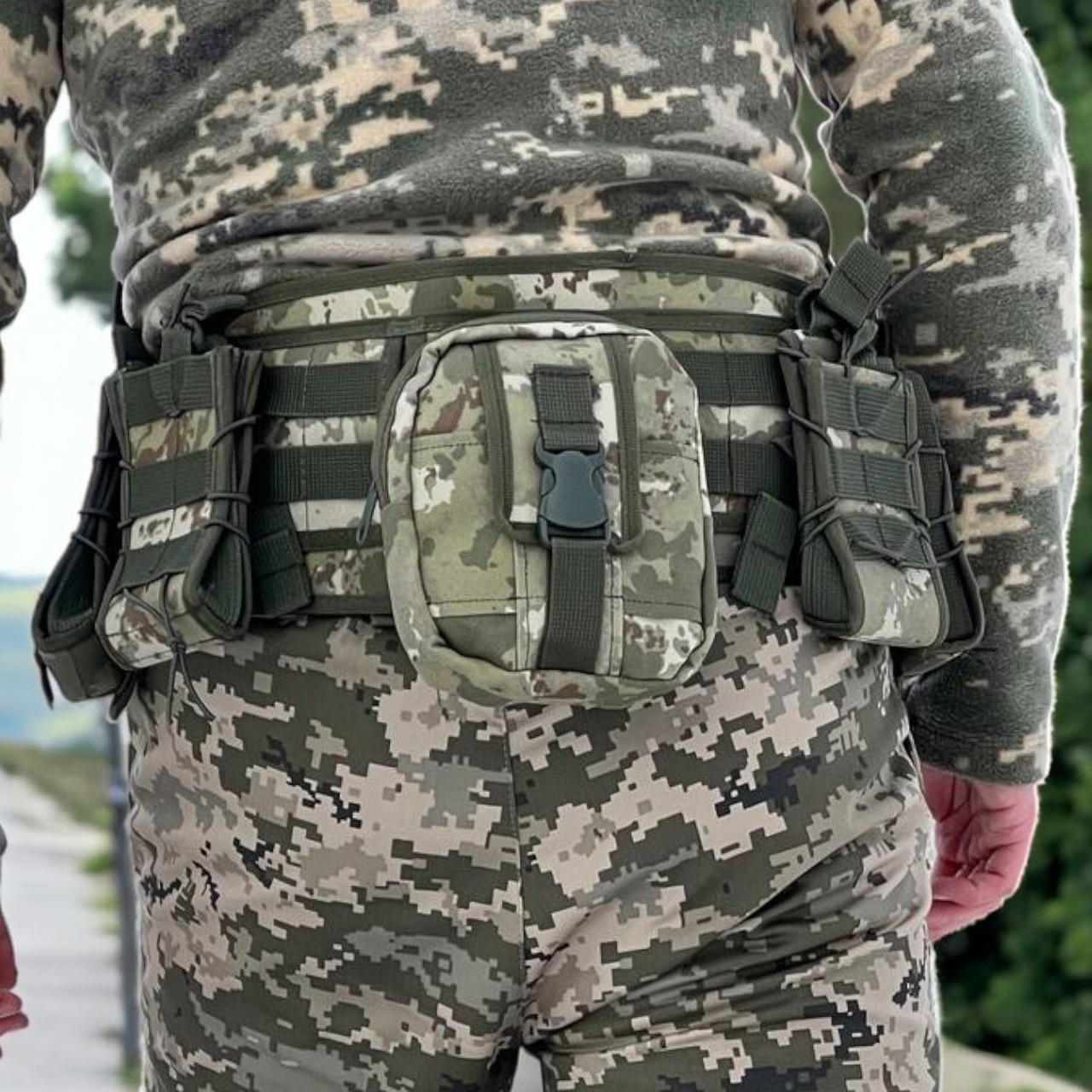 Разгрузка пояс тактический с подсумками A-Tacs FG с сеточкой на подкладке - фото 1 - id-p1900423172