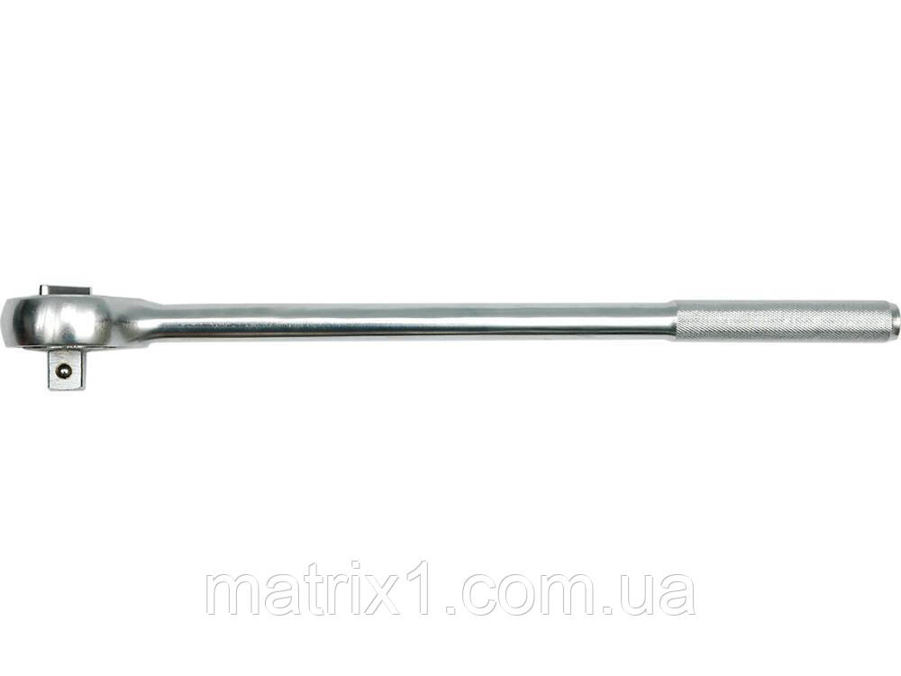 Тріскачка VOREL до головок торцевих, квадрат 3/4», L= 500 мм, 24T, з металевою ручкою