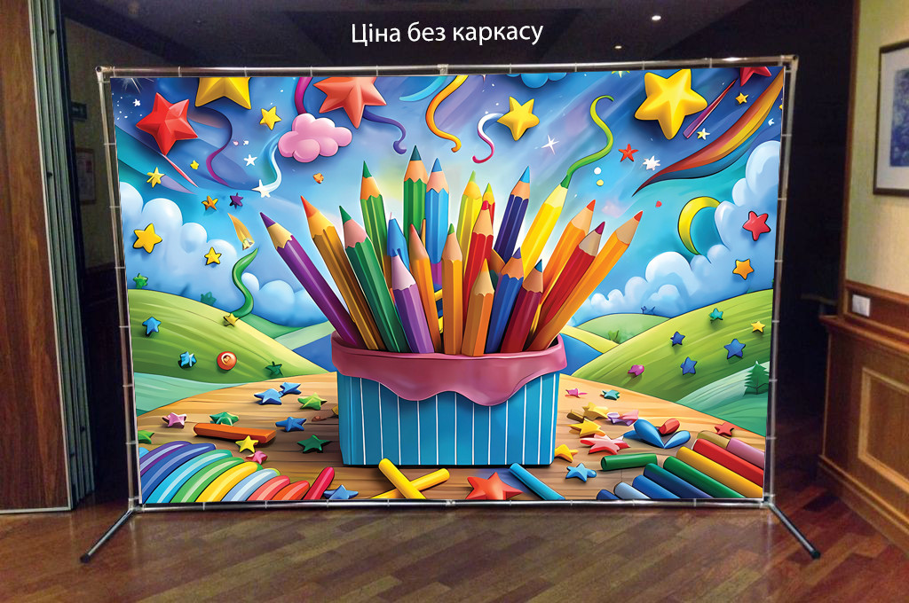 Банер "Карандаши" 200х300см см (вініловий)ж/юдзбжж(розмір/текст під замовлення)